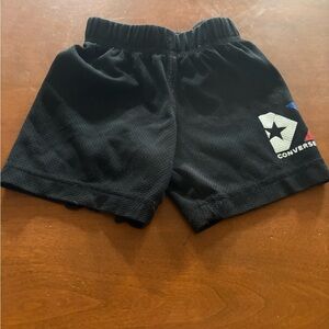 Converse Kids Black Mesh Sport Shorts with Logo